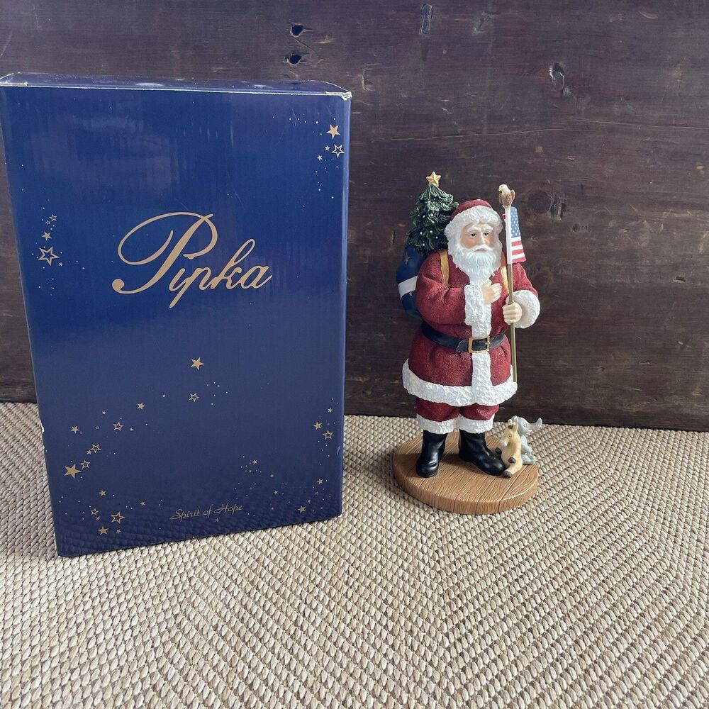 Pipka AMERICAN PRIDE SANTA 8.5" Figurine Memories of Christmas L 10095